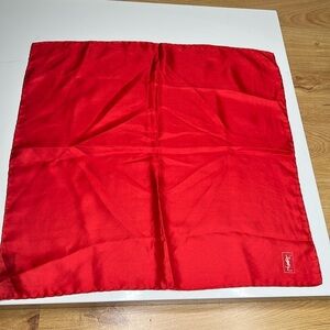 Yves Saint Laurent 19” Red 100% Silk Scarf - New